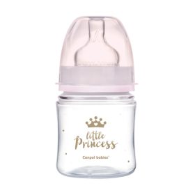   Canpol Babies EasyStart anti-kólikás cumisüveg Royal Baby 120ml (0h+) - Little Princess - Rózsaszín
