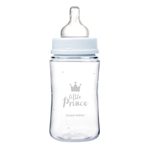 Canpol Babies EasyStart anti-kólikás cumisüveg Royal Baby 240ml (3h+) - Little Prince - Kék