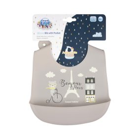 Canpol Babies Bonjour Paris szilikon zsebes előke - Bézs