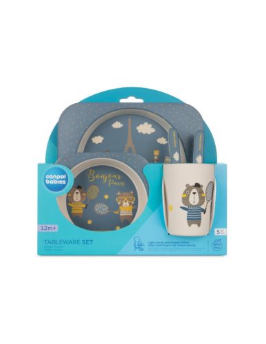 Canpol Babies Bonjour Paris 5 részes étkészlet (12h+) - Kék