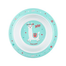   Canpol Babies Melamin tál tapadókoronggal 270ml (4h+) Exotic Animals - Türkiz