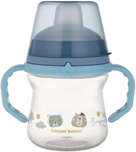 Canpol Babies Bonjour Paris Itatópohár szilikonos ivócsőrrel  150 ml (6h+) - Kék