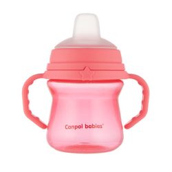   Canpol FirstCup itatópohár szilikonos ivócsőrrel 150ml 6h - Rózsaszín