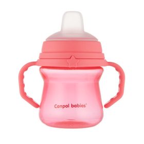   Canpol Babies FirstCup itatópohár szilikonos ivócsőrrel 150ml 6h - Rózsaszín