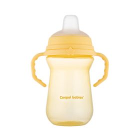   Canpol Babies FirstCup itatópohár szilikonos ivócsőrrel 250ml 6h+ - Sárga