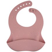   Canpol babies Dots vízálló szilikon előke zsebbel - Rózsaszín