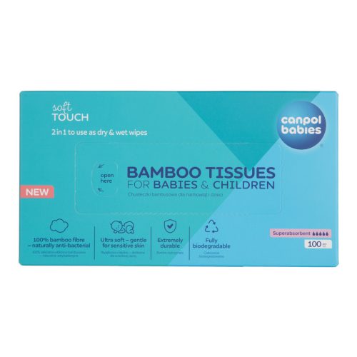 Canpol Babies Bambusz száraz 2in1 törlőkendő (100db)