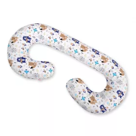   BabyLion Prémium XXL Ölelő párna - Fehér alapon sötétkék maci és barátai