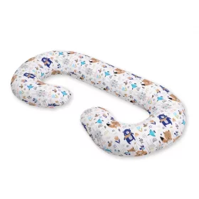   BabyLion Prémium XXL Ölelő párna - Fehér alapon sötétkék maci és barátai