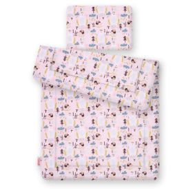   BabyLion Prémium 2 részes ágyneműszett (100x135) - Rózsaszín alapon sünik