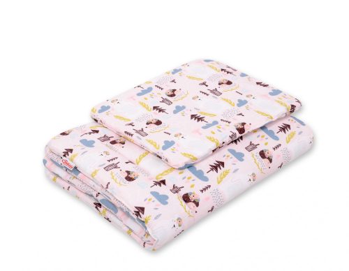 BabyLion Prémium 2 részes ágyneműszett (100x135) - Rózsaszín alapon sünik