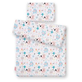   BabyLion Prémium 2 részes ágyneműszett (75x100) - Világoskék maci és barátai
