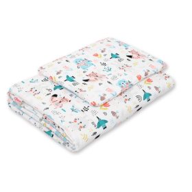   BabyLion Prémium 2 részes ágyneműszett (75x100) - Világoskék maci és barátai