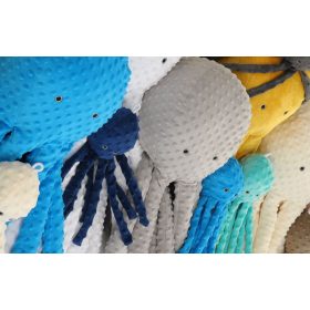   BabyLion Prémium Óriás minky ölelő polip (75 cm) - Türkiz kék