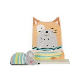 BabyLion Prémium gyerek fali polc - vörös cica