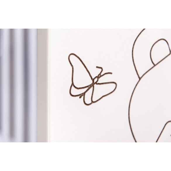Drewex Bear&Butterfly kiságy leereszthető oldallal 60x120 - Dark Nut - Ecru