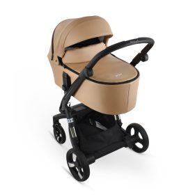   IBEBE IStop Eco Leather elektromos fékes multifunkciós babakocsi 2in1 - IS35 Dark Beige Gloss