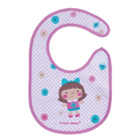 Canpol Babies Toys tépőzáras pamut előke - Rózsaszín