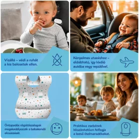   Canpol Babies vízálló egyszer használatos előke zsebbel (10db)