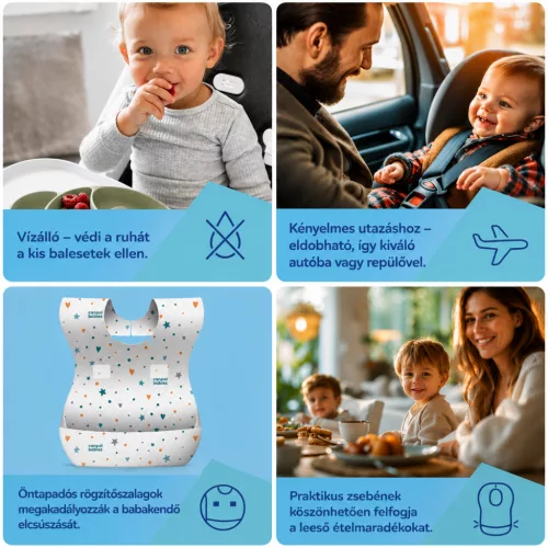 Canpol Babies vízálló egyszer használatos előke zsebbel (10db)