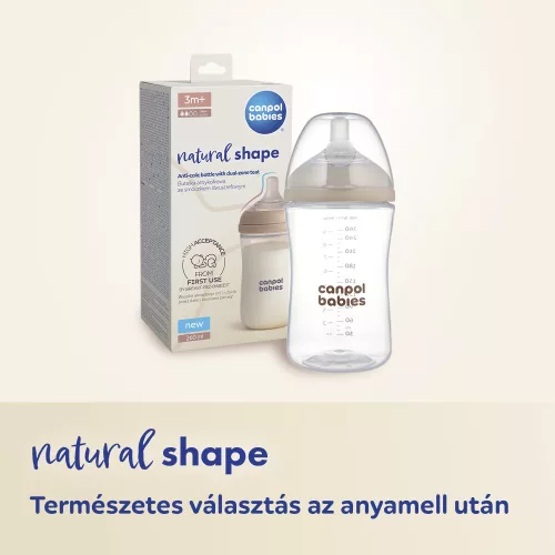 Canpol babies Natural Shape anti-kólikás cumisüveg 260ml (3h+)