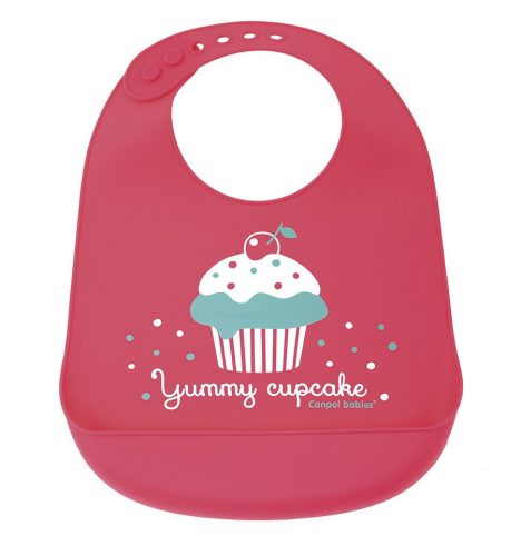 Canpol Babies szilikon zsebes előke - Piros