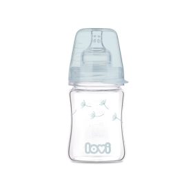  Lovi DiamondGlass Üvegből készült cumisüveg 150 ml (0h+) - Botanic