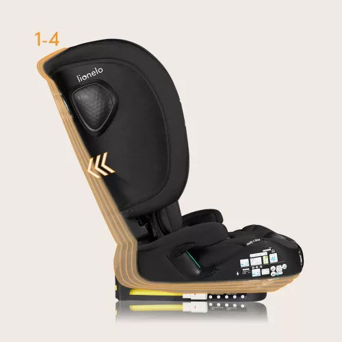 Lionelo Nelly I-Size ISOFIX összecsukható gyermekülés (76-150cm) - Black Carbon
