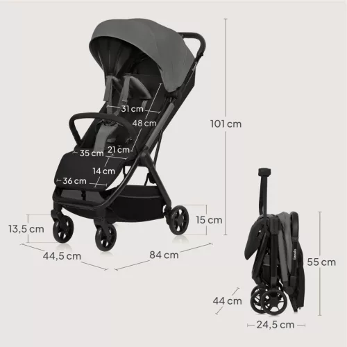 Lionelo Julie Air sport babakocsi - Grey Stone