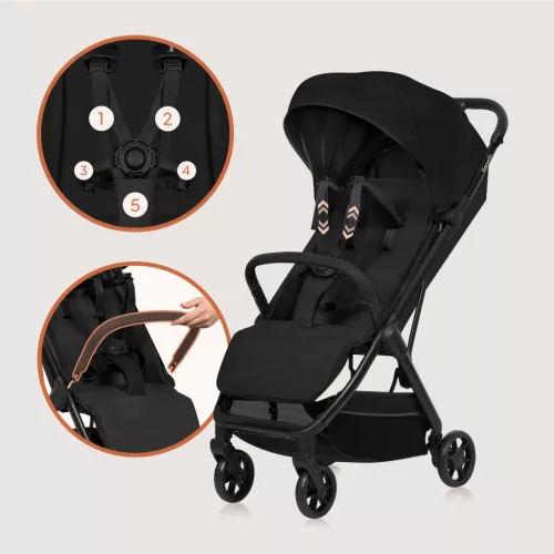 Lionelo Julie Air sport babakocsi - Black Onyx