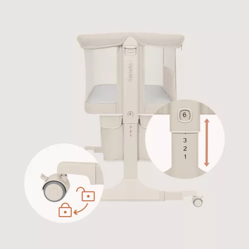Lionelo Jodie 3in1 babaöböl, babaágy és bölcső - Beige Cream
