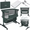 Lionelo Jodie 3in1 babaöböl, babaágy és bölcső - Green Graphite