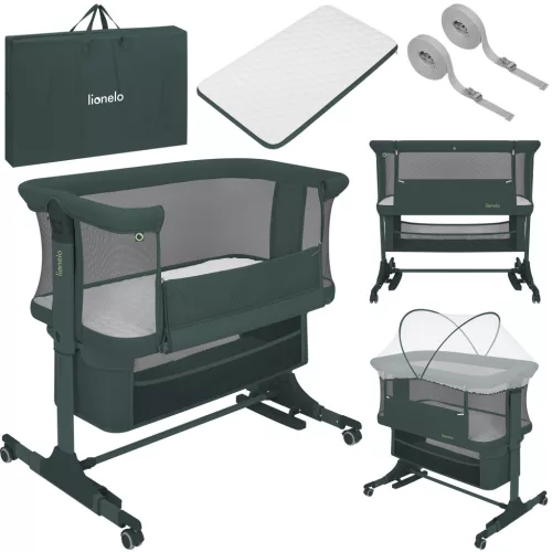 Lionelo Jodie 3in1 babaöböl, babaágy és bölcső - Green Graphite