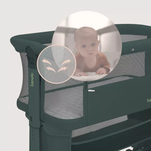 Lionelo Jodie 3in1 babaöböl, babaágy és bölcső - Green Graphite