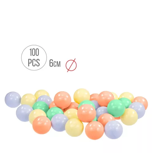 Mochtoys 6cm-es100 db-os labda zsákban pasztell színekben