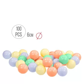 Mochtoys 6cm-es 100 db-os pasztell színes labda hálóban