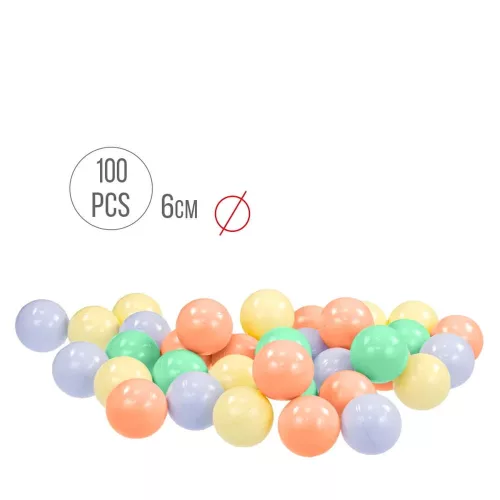 Mochtoys 6cm-es 100 db-os pasztell színes labda hálóban