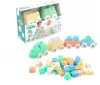 Mochtoys Play&Squish puha vonat építőkocka NAGY szett 12+4dbos