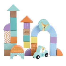   Sun Baby Fa építőkockák (60 db-os készlet) - Autós állatok