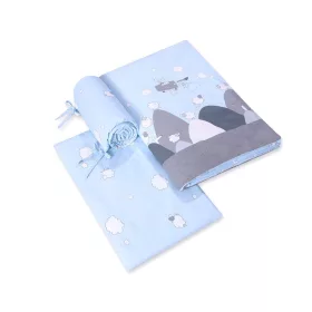   BabyLion Prémium 3 részes ágyneműhuzat szett - Kék - repülős farkas