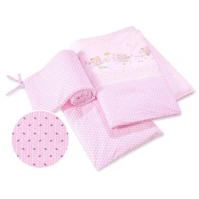   BabyLion Prémium 3 részes ágyneműhuzat szett - Rózsaszín - Édes mackók