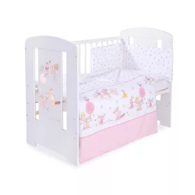   BabyLion Prémium 3 részes ágyneműhuzat szett - Rózsaszín - nyuszi és barátai