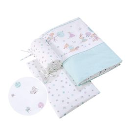   BabyLion Prémium 3 részes ágyneműhuzat szett - Menta - nyuszi és barátai