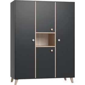 Faktum Colette 3 osztású szekrény - Antracit
