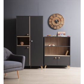 Faktum Colette 2 osztású szekrény - Antracit