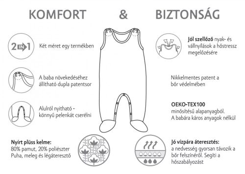 Kenguru Ujjatlan pamut rugi - Maci minták (50-56)