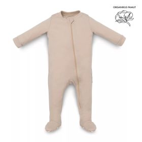   Kenguru Elől cipzáros Hosszú ujjú pamut rugi - Mogyoró (62-68)