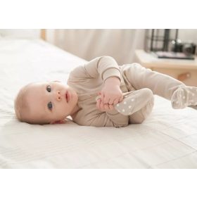   Kenguru Elől cipzáros Hosszú ujjú pamut rugi - Mogyoró (62-68)