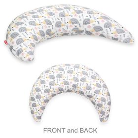   Scamp Félhold szoptatós párna pamutvászon huzattal - Szürke sünik