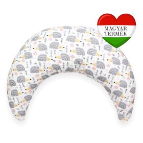   Scamp Félhold szoptatós párna pamutvászon huzattal - Szürke sünik